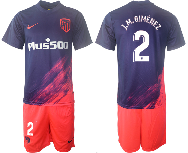 Men 2021-2022 Club Atletico Madrid away purple #2 Soccer Jersey